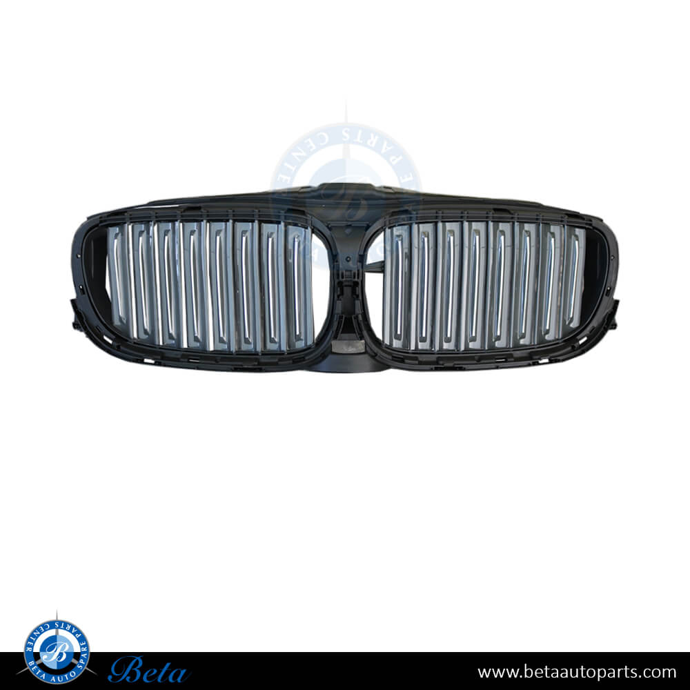 Upper Air Flaps Exterior-Design Pure Excellence Gray and Chrome for BMW 7 Series G11/G12 2016-up models, Part Number 51137497207 Upper Air Flaps Exterior-Design Pure Excellence Gray and Chrome for BMW 7 Series G11/G12 2016-up models, Part Number 51137497207